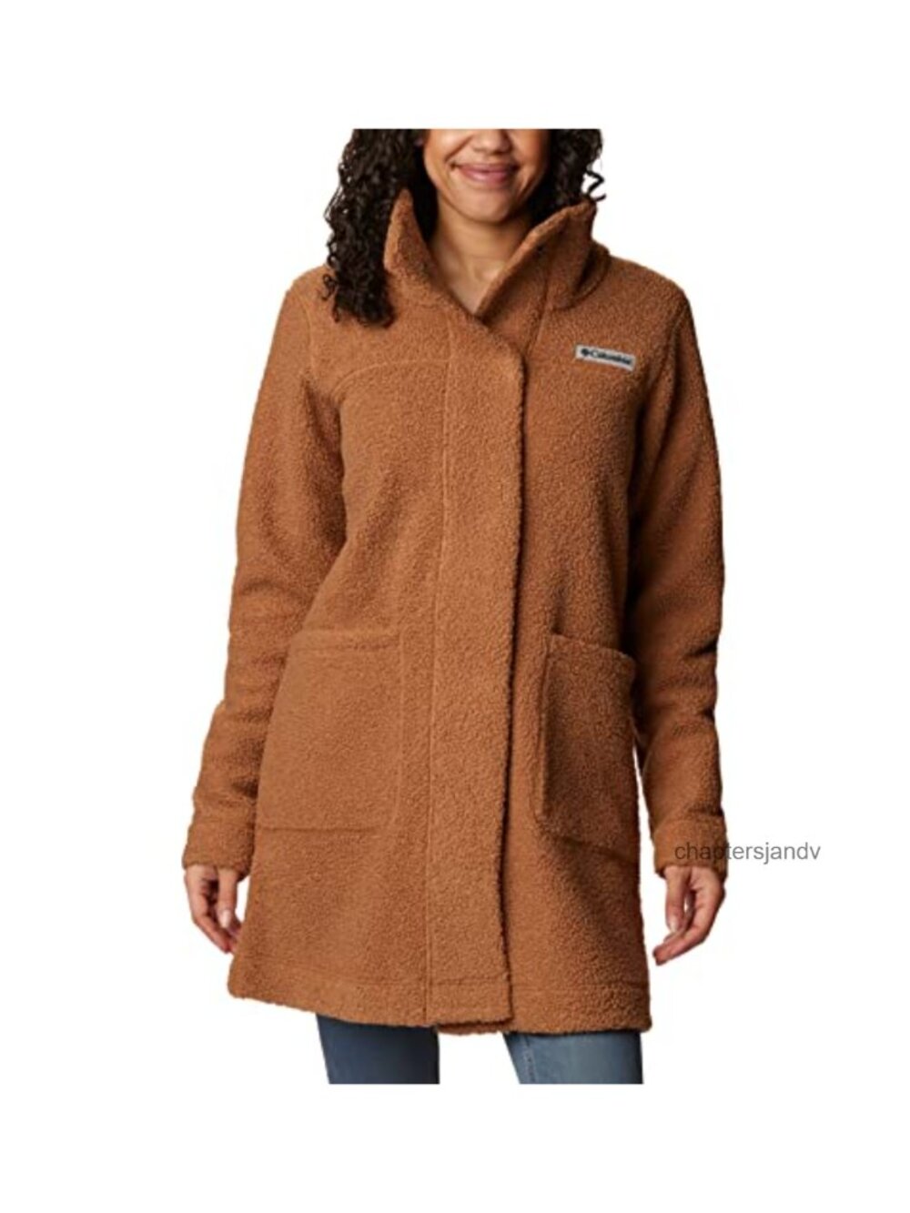Sherpa Fleece Long Jacket Plush Collar Snap Front Anorak Cold Weather